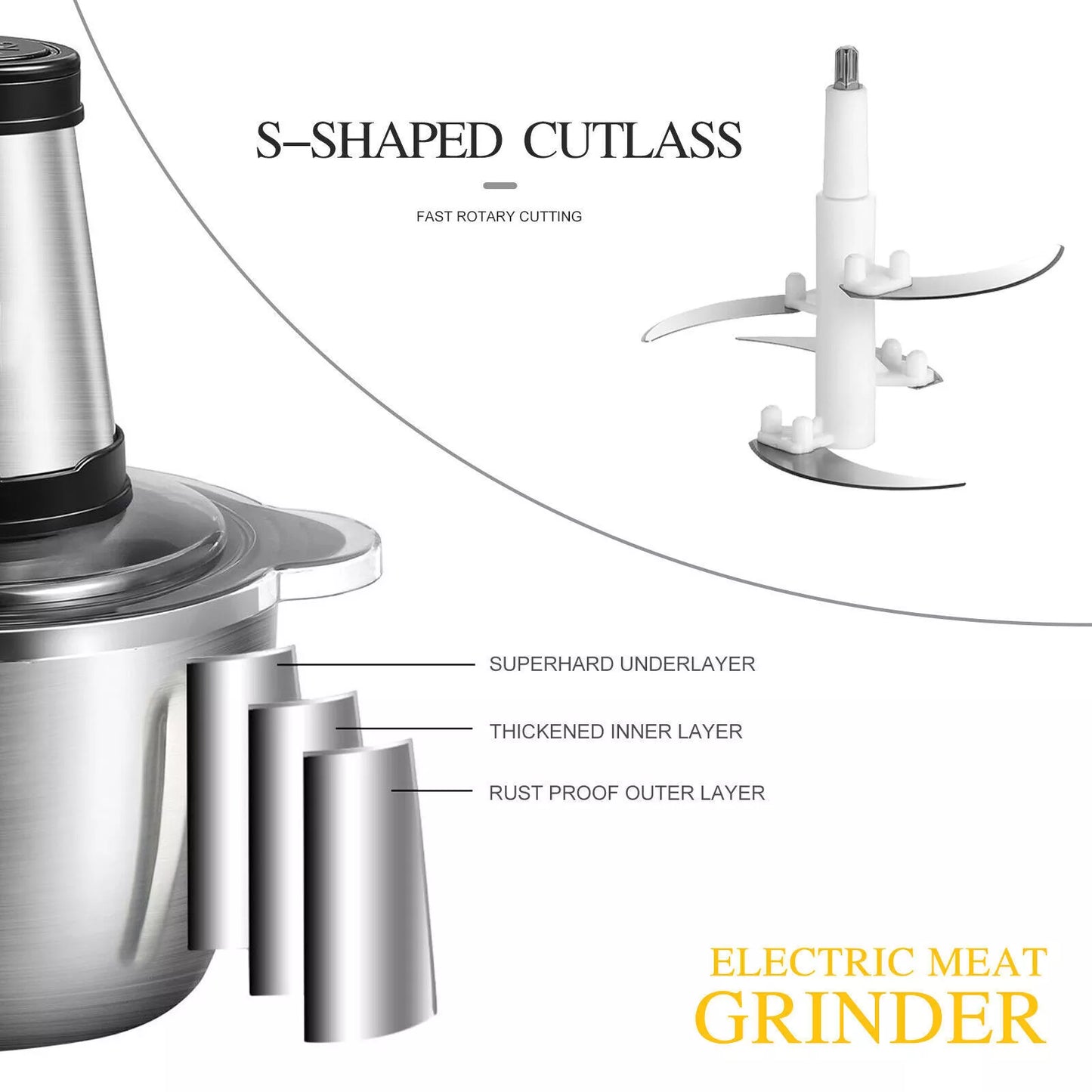 2L Electric Food Chopper – 300W Powerful Mini Vegetable Chopper Dicer for Onions, Garlic, Herbs & Food Prep, One-Touch Operation