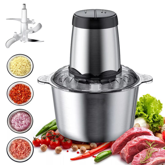 2L Electric Food Chopper – 300W Powerful Mini Vegetable Chopper Dicer for Onions, Garlic, Herbs & Food Prep, One-Touch Operation