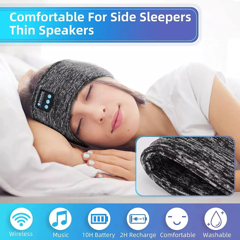 2-in-1 Wireless Bluetooth Sleeping Headphones Headband – Sports Sleep Earphones for Meditation, Relaxation, Running & Yoga, Soft Breathable Eye Mask Band