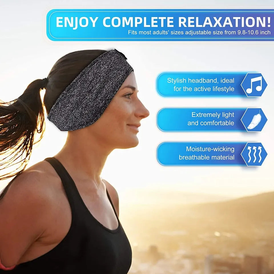 2-in-1 Wireless Bluetooth Sleeping Headphones Headband – Sports Sleep Earphones for Meditation, Relaxation, Running & Yoga, Soft Breathable Eye Mask Band