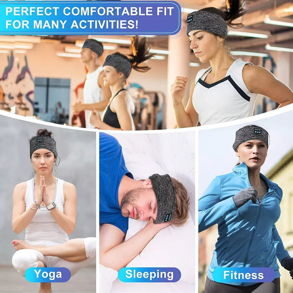 2-in-1 Wireless Bluetooth Sleeping Headphones Headband – Sports Sleep Earphones for Meditation, Relaxation, Running & Yoga, Soft Breathable Eye Mask Band