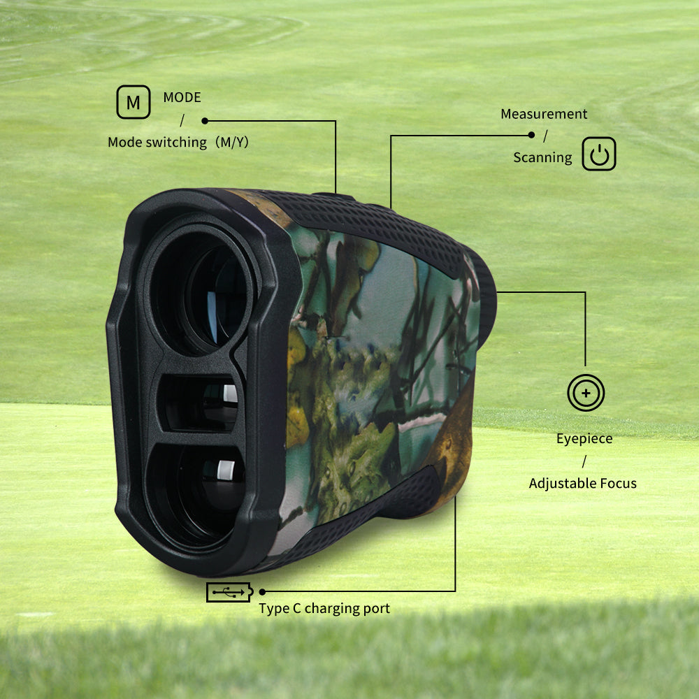 1000 Yard Hunting Laser Range Finder – Waterproof Golf & Archery Rangefinder with Slope Compensation, 6X Magnification, Fast Focus