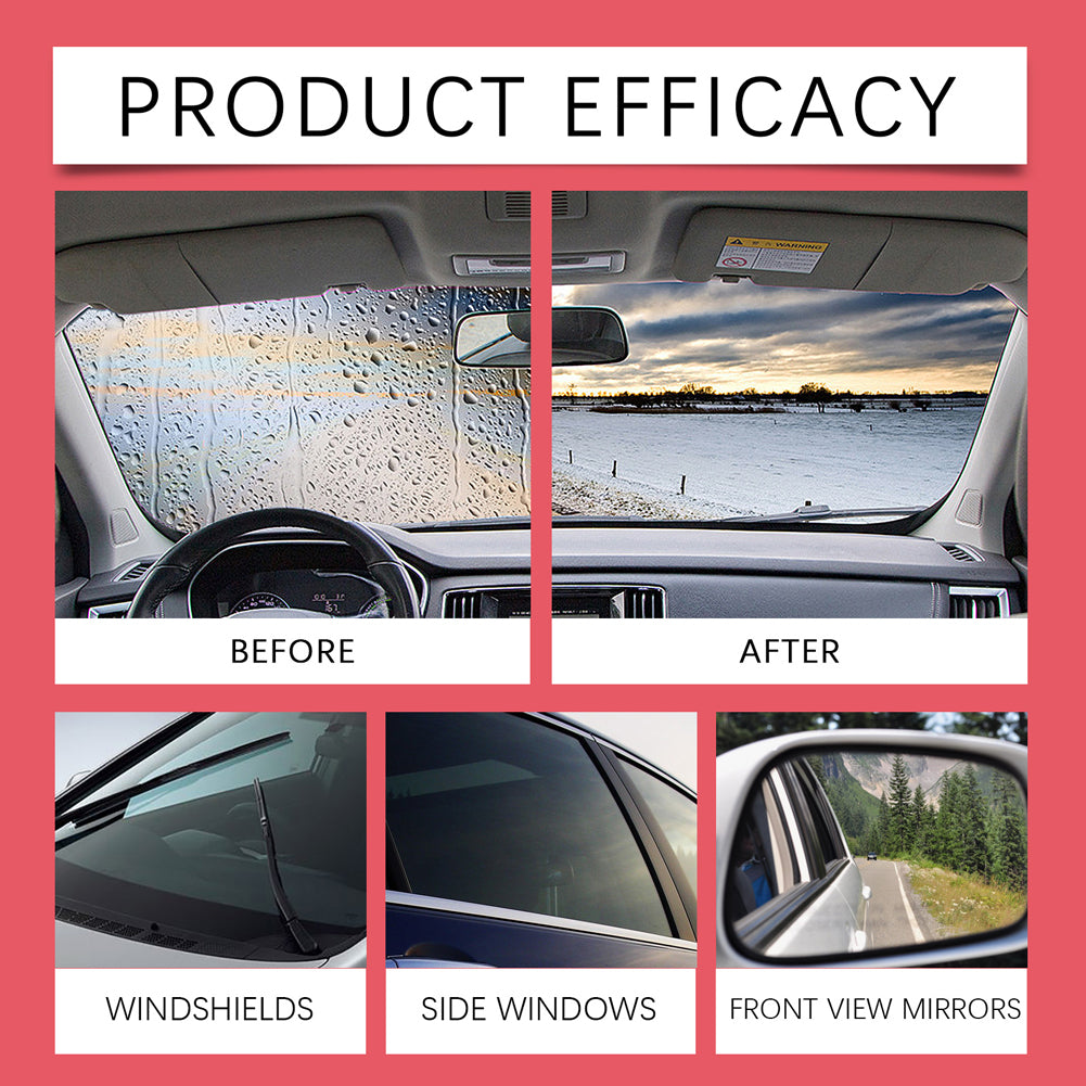 2-Set Car Glass Cleaner Kit – Windshield Cleaner & Anti-Fog Treatment for Crystal-Clear Visibility, Oil Film Remover for Car Windows & Mirrors